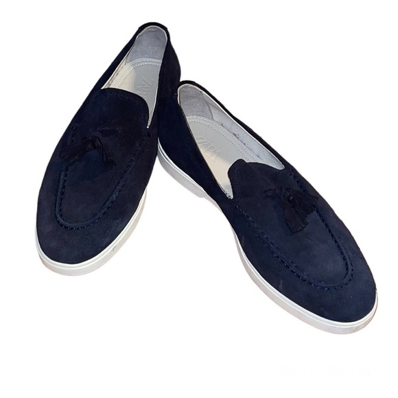 Zara Athletic Tasseled  Suede Leather Loafers Size 40 EU - Picture 3 of 10
